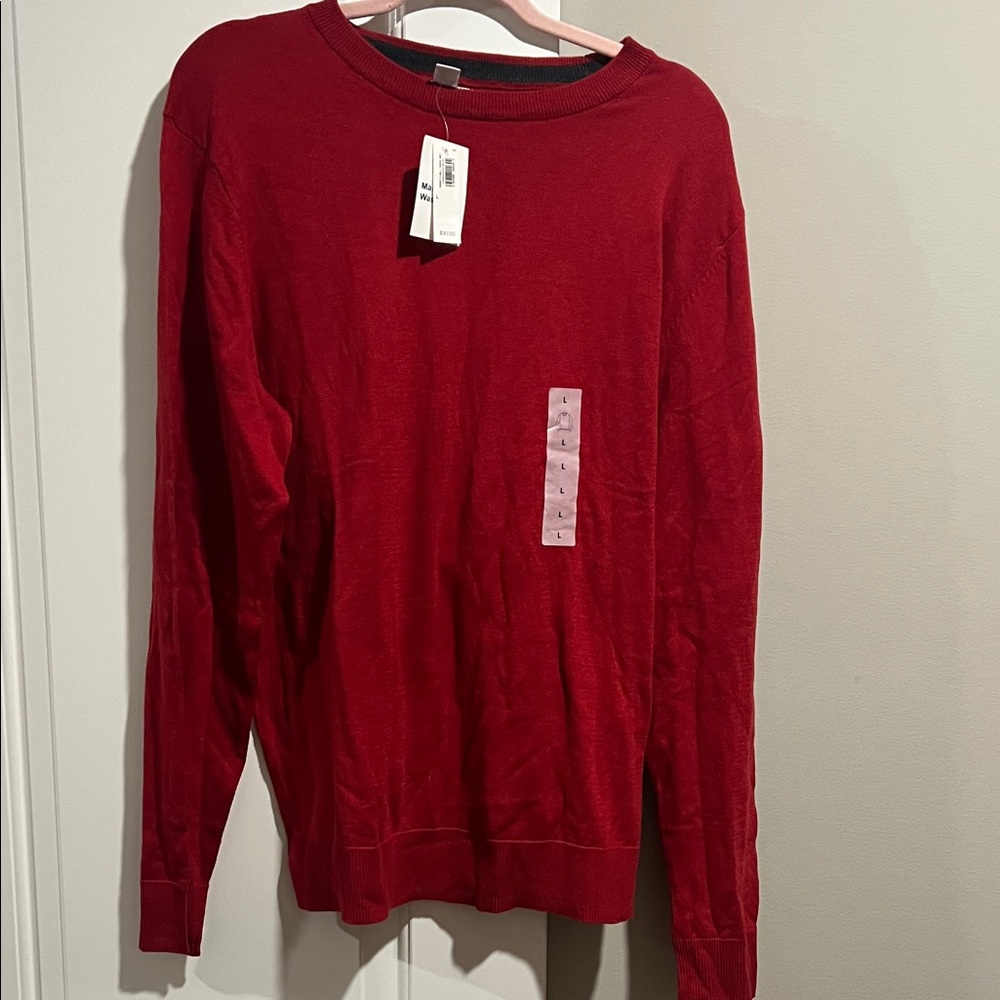 Old Navy Men's Vibrant Red Crewneck Sweater